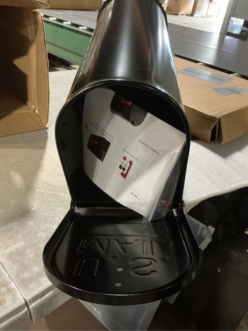 Condition photo showing New/Like New for metal post mount mailboxes for outside,galvanized steel,waterproof,medium capacity,red flag indicated,modern style,mail boxes for house outside/residential,black,18.8 x 9 x 6.7 inches