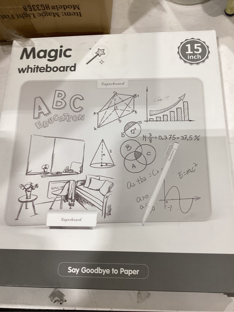 Condition photo showing New/Like New for 15 inch magic whiteboard,no-consumable erasable board | reusable dust-free power-free waterproof shockproof eye-caring panel | ideal for office, classroom, remote work