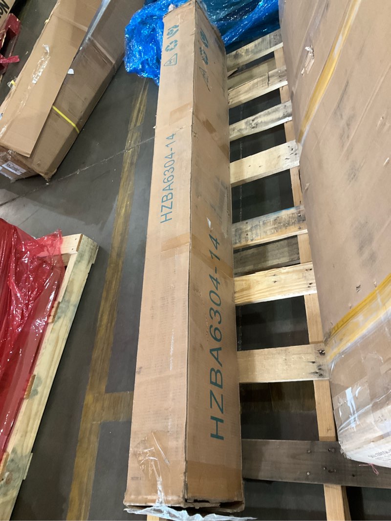 Condition photo showing Good Condition for bosrii 14in high solid bamboo wood platform queen size bed frame with headboard, reinforced heavy duty metal slats, noise free, no box spring needed, easy assembly, walnut walnut queen 14 inch