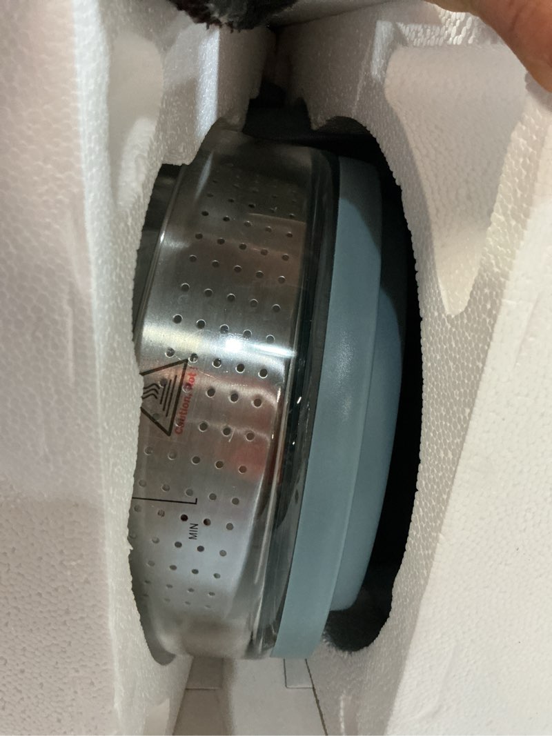 Condition photo showing New/Like New for COOK WITH COLOR 3L Glass Mini Low Carb Rice Cooker – Holds 2 Cups Raw/Makes 6 Cups Cooked with Auto Lift Filter Basket, Hotpot & Steamer for Rice, Grains, Digital Panel with Keep Warm, Slate Blue