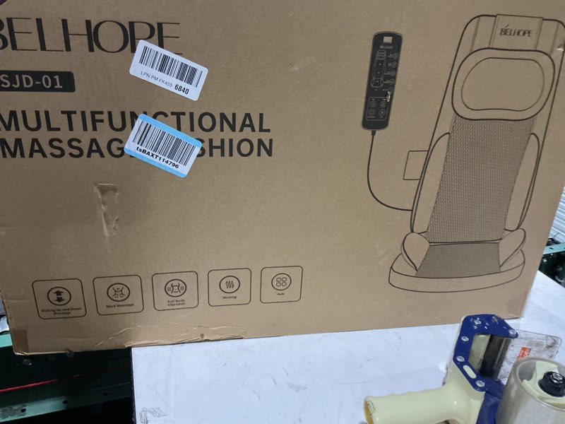 Condition photo showing Good Condition for belhope Shiatsu Neck and Back Massager with Heat, 4D Kneading Back Massager for Pain Relief Deep Tissue, Comfortable Back Massage for Chair, Massage Mat for Home, Valentines Day Gifts for Men Women