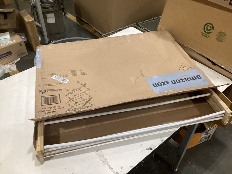 Condition photo showing Good Condition for Household Essentials 5001 Collapsible Folding Wooden Clothes Drying Rack For Laundry | Pre Assembled Natural/White Birch