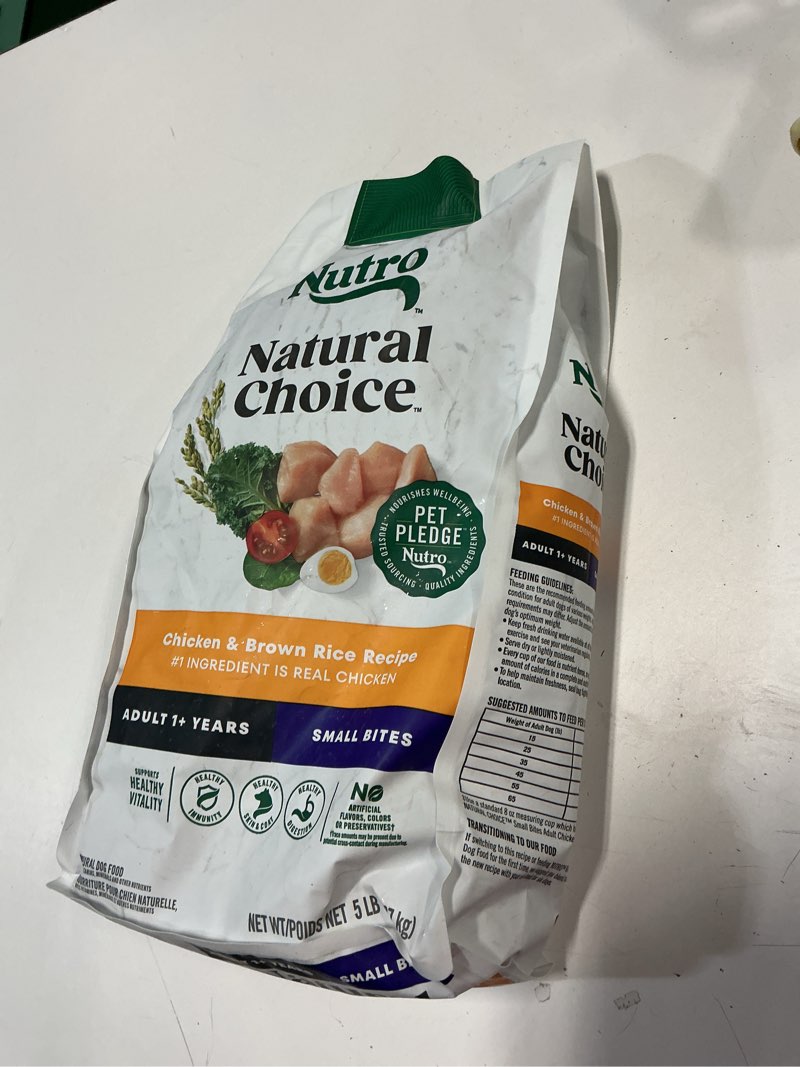 Condition photo showing New/Like New for (Best by mar-03-2026)Nutro Natural Choice Chicken & Brown Rice Adult Dry Dog Food Recipe, 5 lb. Bag Chicken 5 Pound (Pack of 1)