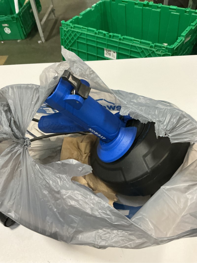 Condition photo showing As Is for Kobalt plumbing snake