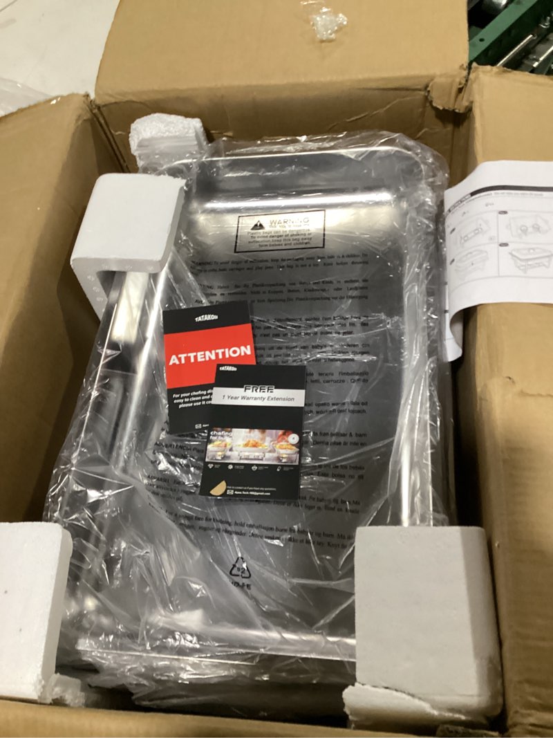 Condition photo showing New/Like New for chafing dishes for buffet 4 pack, [ultrasonic mirror polishing] chafing dish buffet set 9qt, [rolled edge finger protection] buffet servers and warmers for any party, wedding, birthday and hotel