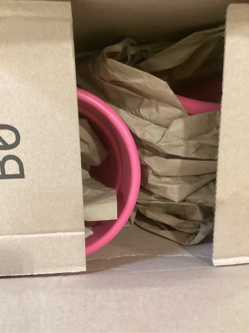 Condition photo showing Good Condition for the hc companies 8 inch caribbean planter pots with drainage & plug, rolled rim plastic planters for indoor & outdoor plants, 4-pack decorative flower pots for garden, office & home decor, pink rose pink rose 8" pack of 4