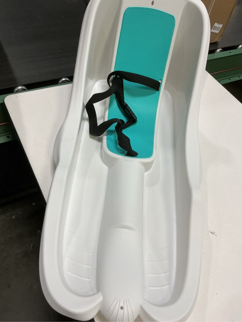 Condition photo showing New/Like New for gizmo riders baby rider, toddler sled - 3-point harness, anti-slip seat, retractable tow strap, durable plastic, ideal for 6 months to 3 years, supports up to 55 lbs, winter fun for little ones ice blue