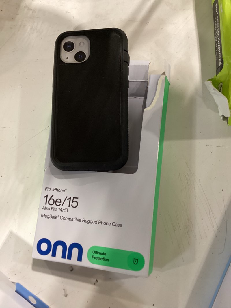 Condition photo showing Good Condition for onn magsafe compatible rugged phone case for iphone 17e / iphone 16e / iphone 15 / iphone 14 / iphone 13 - black