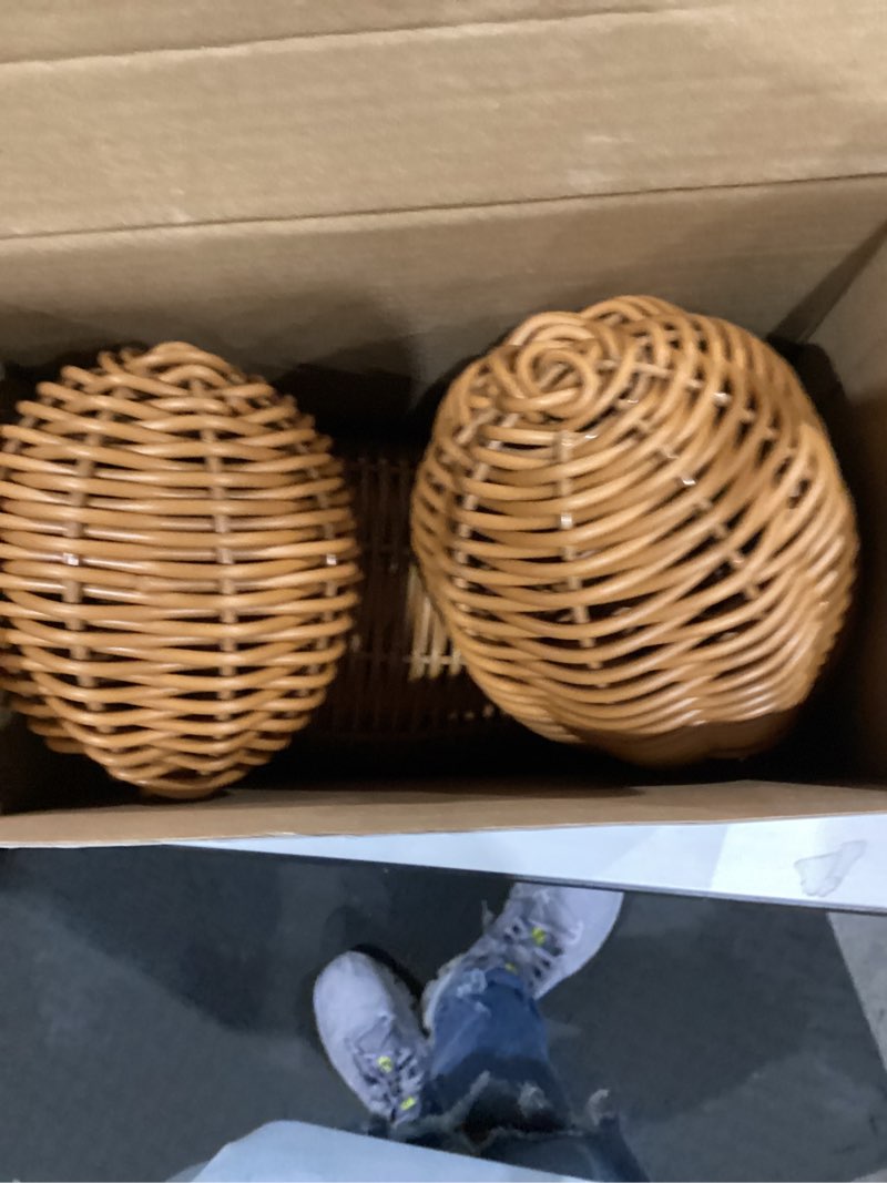 Condition photo showing New/Like New for Rattan Bunny with Bow Easter Decor 12" Table Rabbit Easter Decorations Spring Bunnies Decoration Statue Figurine Rattan Bunny Decor for Home Farmhouse Table Kitchen Flax 30 cm 1