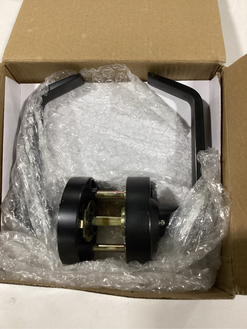 Condition photo showing Good Condition for Privacy Keyless Door Handle Lock with In-Use Or Vacant Indicator for Men/Women Restrooms,Commercial Grade,Vacancy Occupied Sign Bathroom Lever Door Lock,Perfect for Public Washrooms,Matte Black Matte Black 70mm(2.75”) rosette
