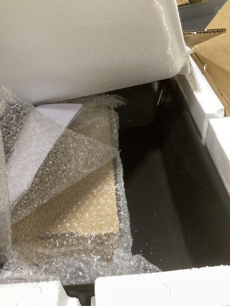 Condition photo showing Good Condition for ceramic bathroom sink, black 19" x 15" above counter porcelain vessel sink with black faucet and pop up drain set, rectangle