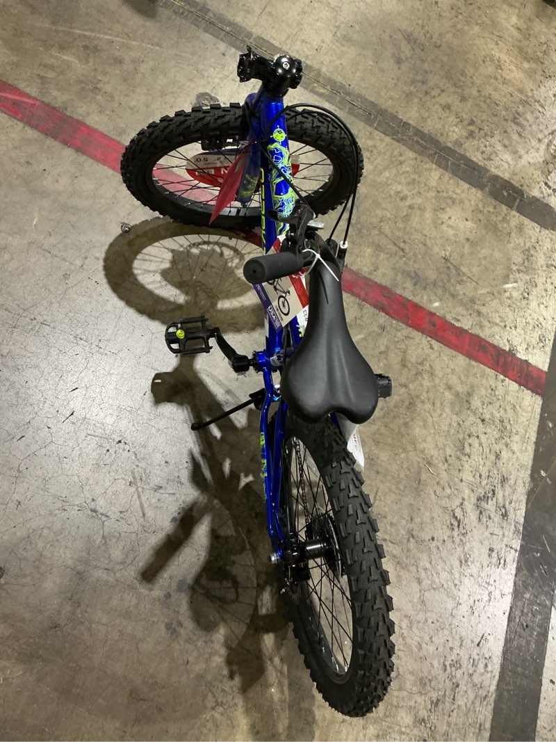 Condition photo showing As Is for ozark trail 20" mountain bicycle, 7 speed, fits riders 3'11"-4'4", child, unisex, blue