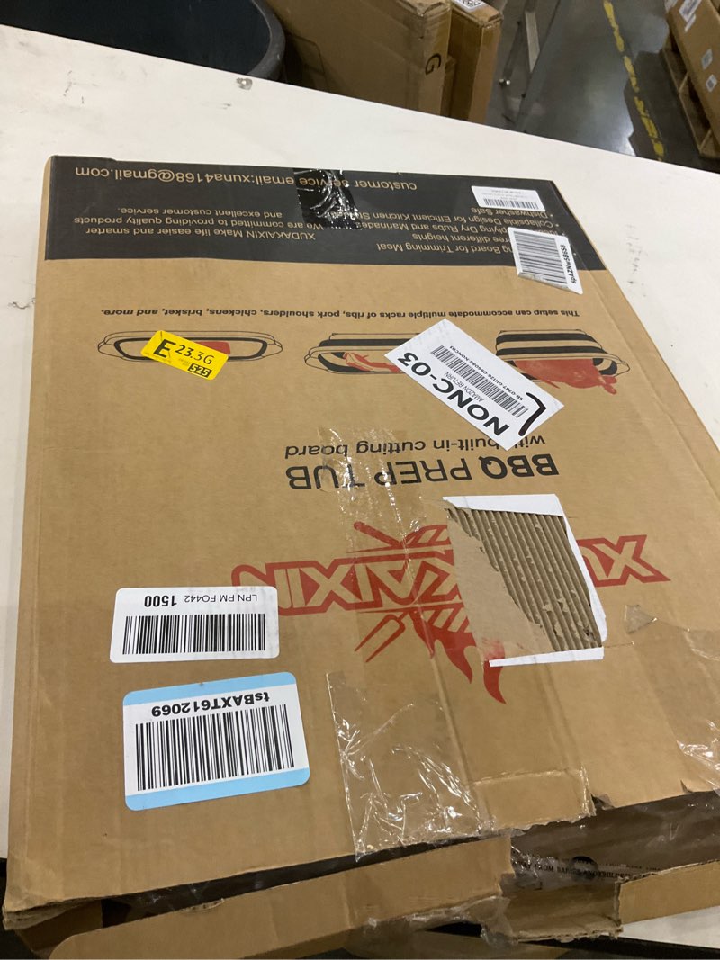 Condition photo showing Good Condition for Collapsible BBQ Prep Tub for Meal Prep, Marinating, and Food Storage - Includes Cutting Board and Locking Lid,Ideal Gifts for Christmas,Dad,mother (X-Large) Black (X-Large)Black