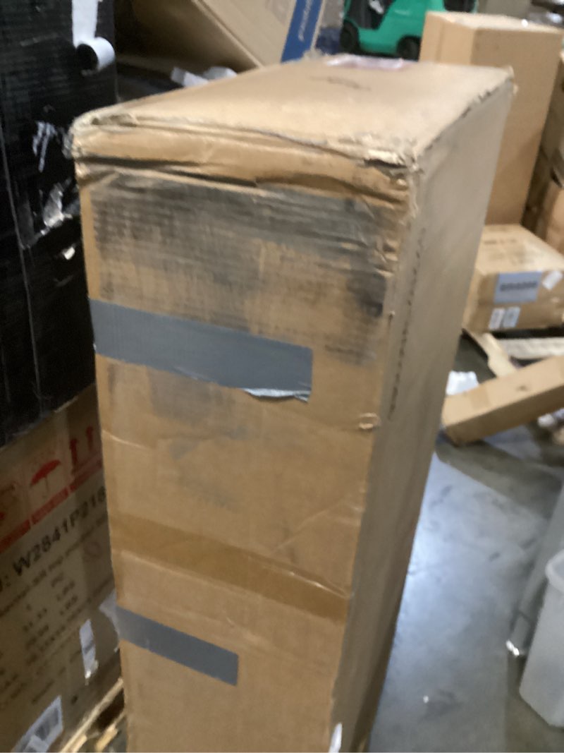 Condition photo showing As Is for Kate and Laurel Wyldwood Solid Wood Farmhouse Console Table, Distressed White and Rustic Gray Gray/White 42x14x30