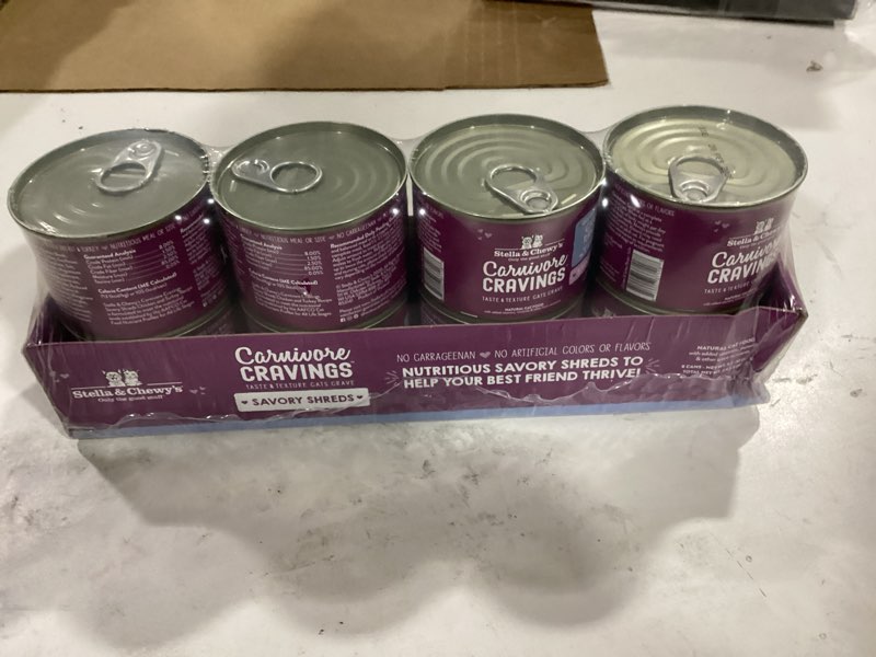 Condition photo showing New/Like New for Stella & Chewy's Carnivore Cravings Savory Shreds - Wet Cat Food - High-Moisture Formula with Premium Real Meat - Perfect for Picky Eaters - Chicken & Turkey, 5.2 oz, 8 Count Chicken & Turkey 5.2 oz (Pack of 8)