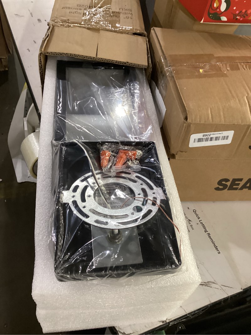Condition photo showing Good Condition for hykolity large size outdoor wall lights,16 inch outdoor wall lantern, waterproof exterior wall sconce, anti-rust wall mounted lighting with glass shade,lamp with e26 socket for porch, front door 16 inch without sensor black-16 inch without sensor