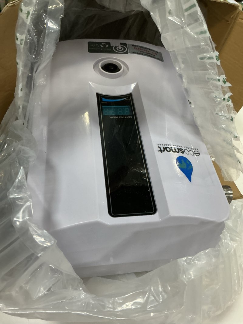 Condition photo showing Good Condition for ecosmart eco 11 electric tankless water heater, 13kw at 240 volts with patented self modulating technology 12 x 8 x 4 water heater