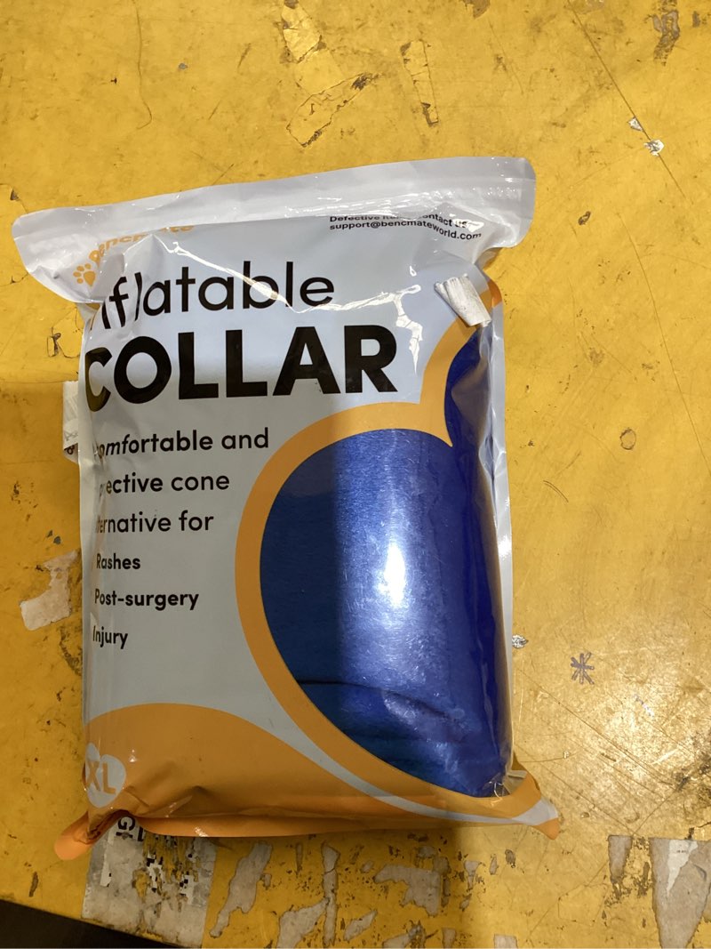 Condition photo showing Good Condition for bencmate inflatable dog cone collar alternative, soft dog cone for small medium large dogs and cats, neck recovery ecollar donut collar after surgery (x-large, blue) blue x-large [neck:18"-21"]