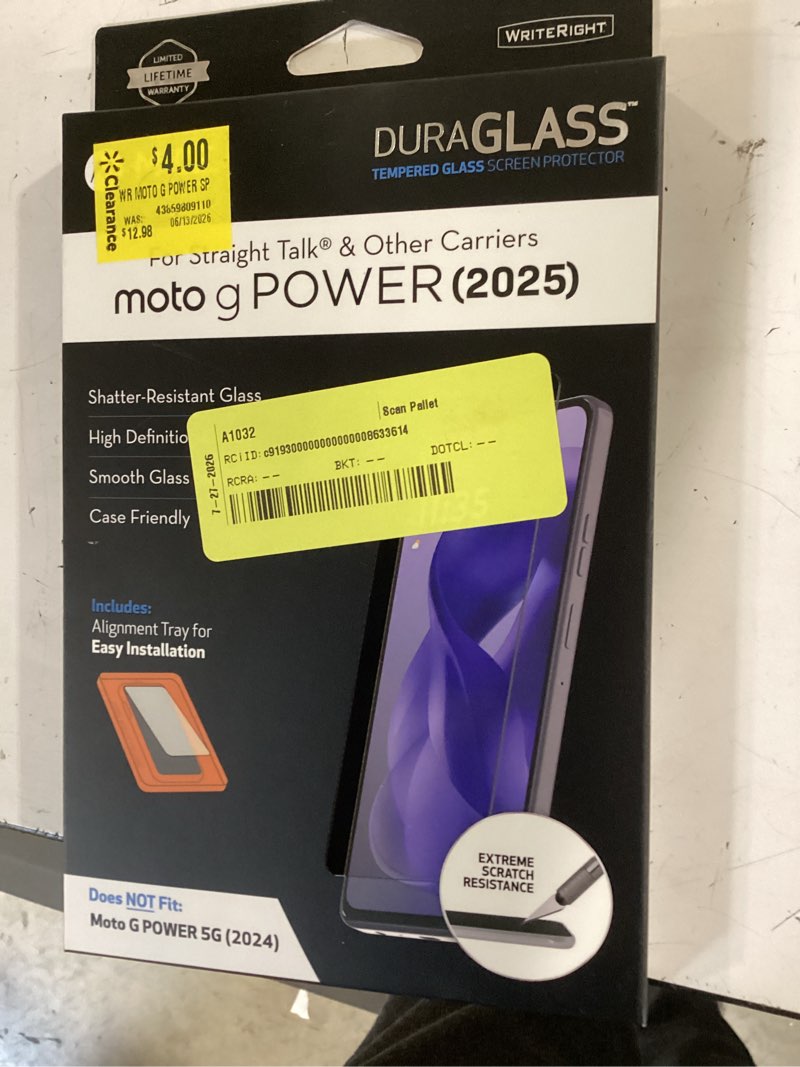 Condition photo showing New/Like New for duraglass tempered glass screen protector with quick installation tray for motorola moto g power (2025)