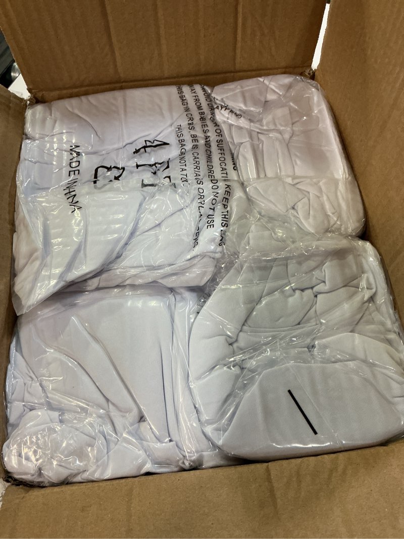 Condition photo showing Good Condition for 6 pack 4 feet white spandex tablecloth for rectangular tables, fitted & stretch, washable, wrinkle resistant, perfect for event, wedding, party, banquet, cocktail, festival, and table protector 4 feet - 6 pack white