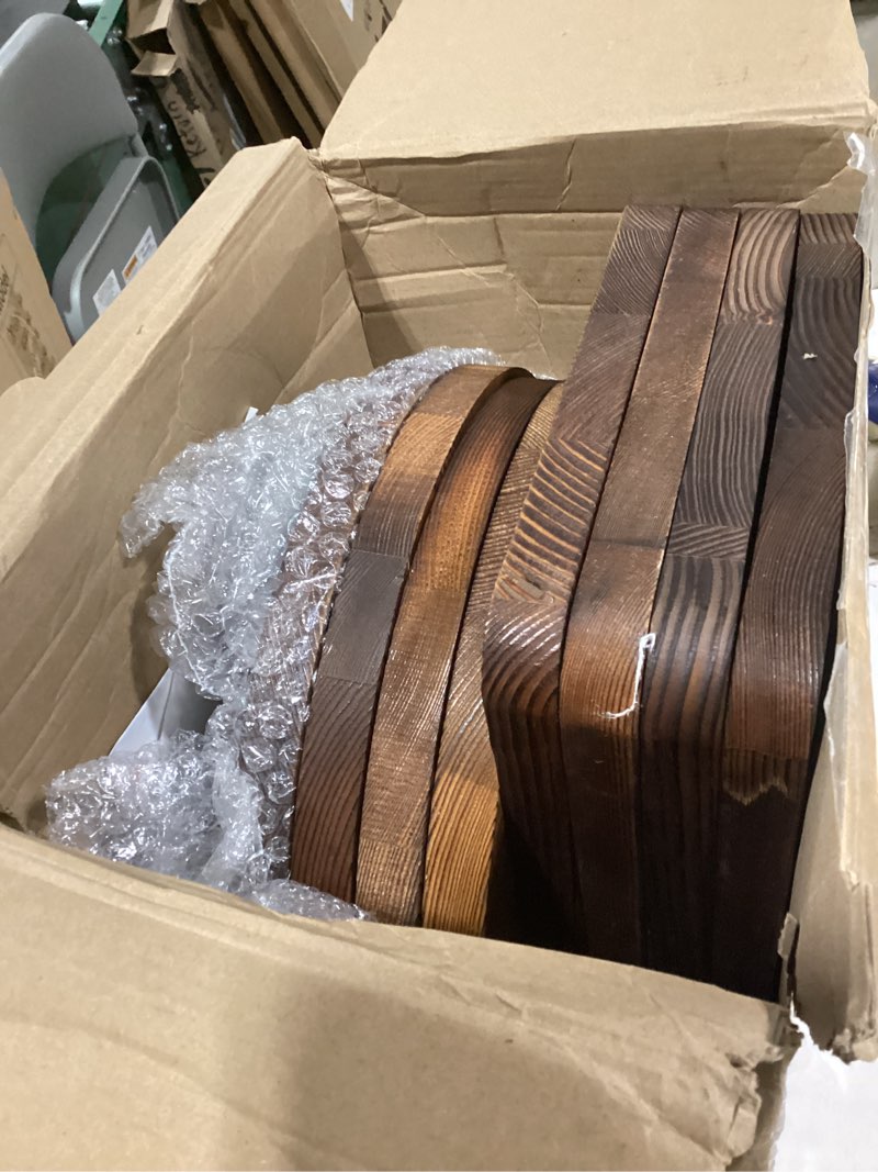 Condition photo showing Good Condition for rattanview 7 pcs wooden dessert table display set round cupcake tower stand rectangular serving tray cookie cake macaron platter for display centerpiece tea party baby shower wedding birthday