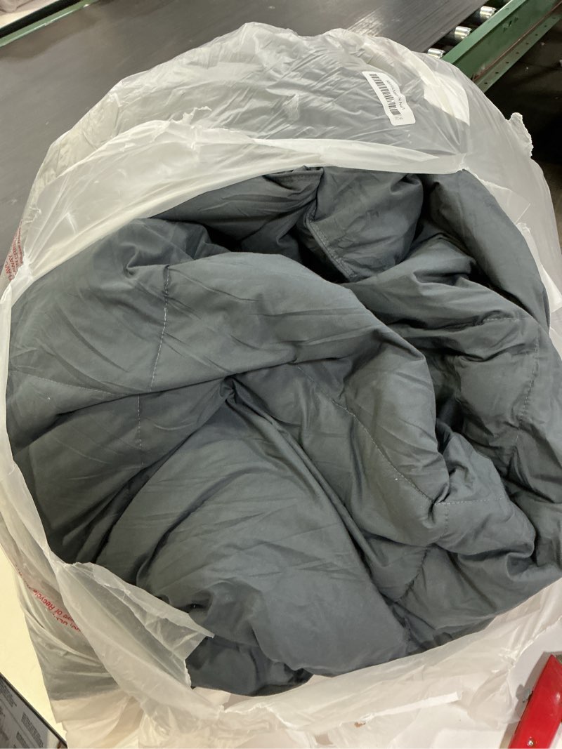 Condition photo showing Good Condition for Goose Down Fiber Comforter Oversized King Size – All Season Naturally Breathable Down Comforters, Luxury Hotel Collection Duvet Insert 8 Corner Tabs, Cotton Fabric Baffle Box Dark Gray 80oz Dark Gray Oversized King(120"x98")