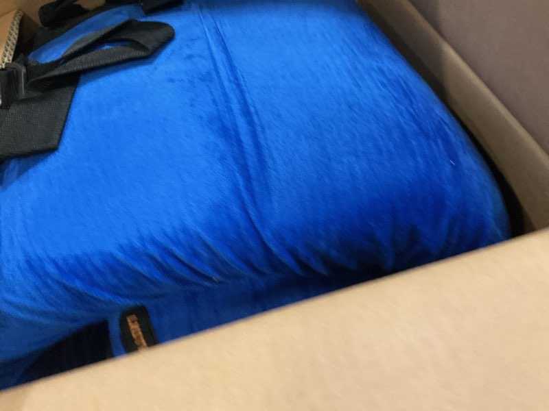 Condition photo showing New/Like New for memory foam camping mattress pad, comfortable thick floor sleeping mat for adults with waterproof and non-slip bottom, portable roll up mattress for sleepover guest,cot mad for car camping cot:72*24*3" blue