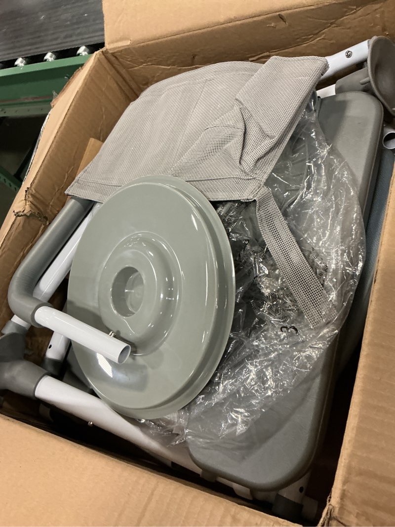 Condition photo showing As Is for Aliseniors Heavy Duty Bedside Commode, 500lbs Extra-Wide Bariatric Commode Chair for Adults & Seniors, Portable Toilet Seat with Arms, Adjustable Potty Chair Bucket with Lid, Tool-Free Assembly