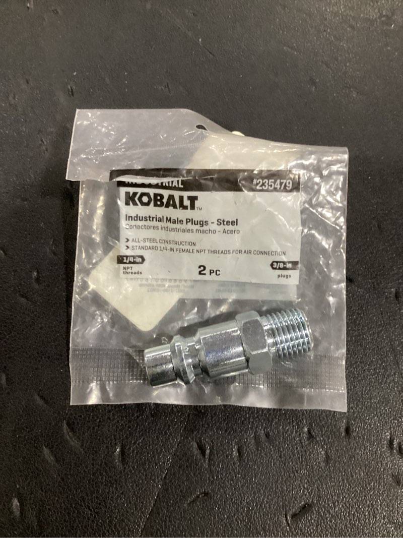 Condition photo showing As Is for kobalt 1/4-in industrial male plug - steel