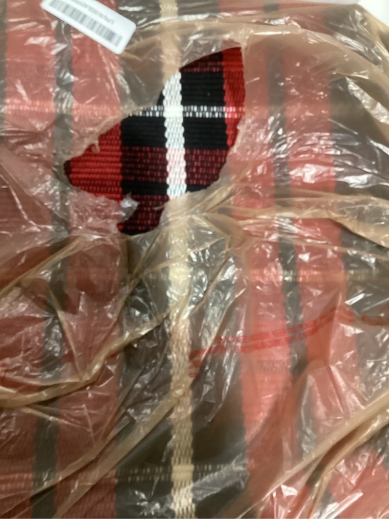 KIMODE Christmas Door Mat Outdoor 35"x59",Red and Black Buffalo Plaid Rug,Washable Cotton Hand-Woven