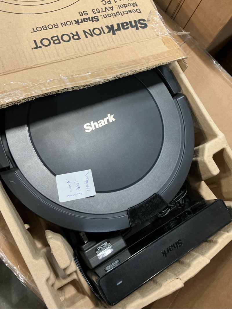 Condition photo showing As Is for Shark AV753 ION Robot Vacuum, Tri-Brush System, Wifi Connected, 120 Min Runtime, Works with Alexa, Multi Surface Cleaning, Grey ION Robot (Grey)