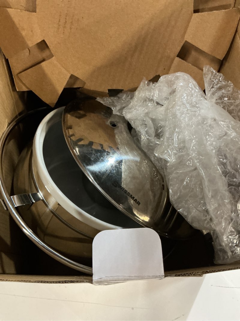 Condition photo showing As Is for Swissmar Zuri 11-Piece Stainless Steel 3-in-1 Fondue Set - Ideal for Melting Cheese, Chocolate, Butter, & More - Perfect for Kitchen Collection & Wedding Gift Giving, 2.25 Quarts / 2.2 Liter