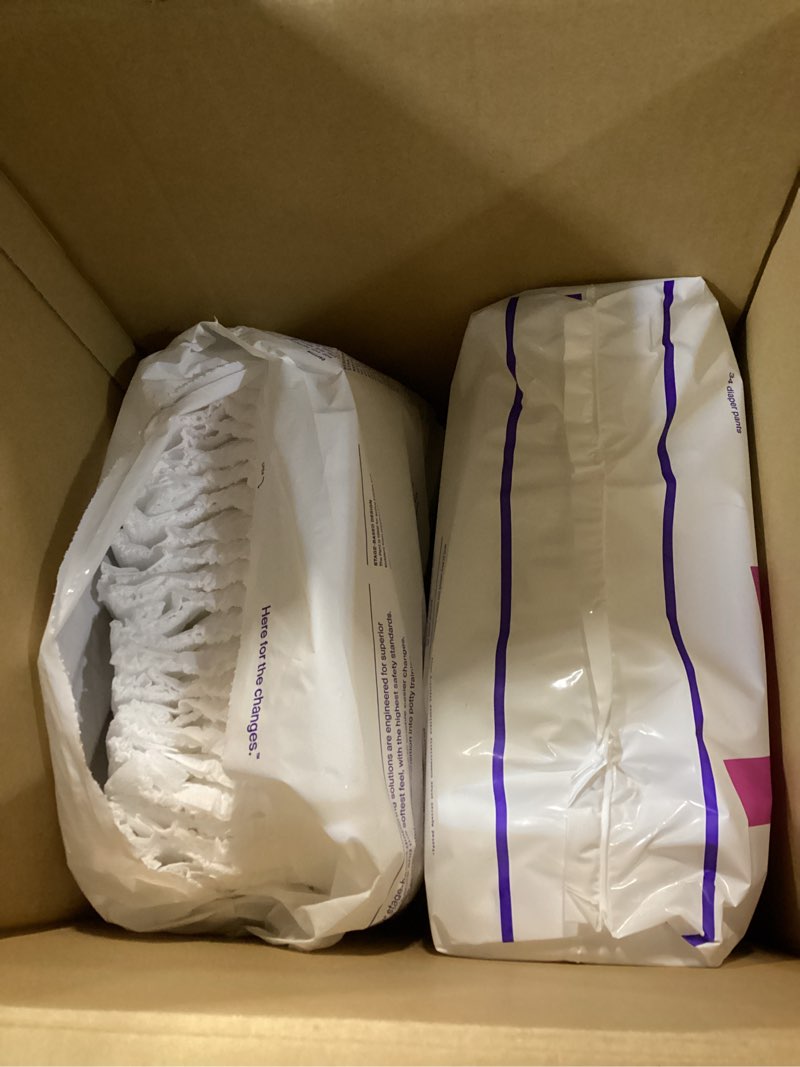 Condition photo showing As Is for Coterie The Pant, Size 4, Refastenable Training Pants for Sensitive Skin, Hypoallergenic, Super Absorbent Overnight Leak Protection, 2T/3T (20-32 lbs) 136 Count Size 4, 20-32 Pound (136 Count)