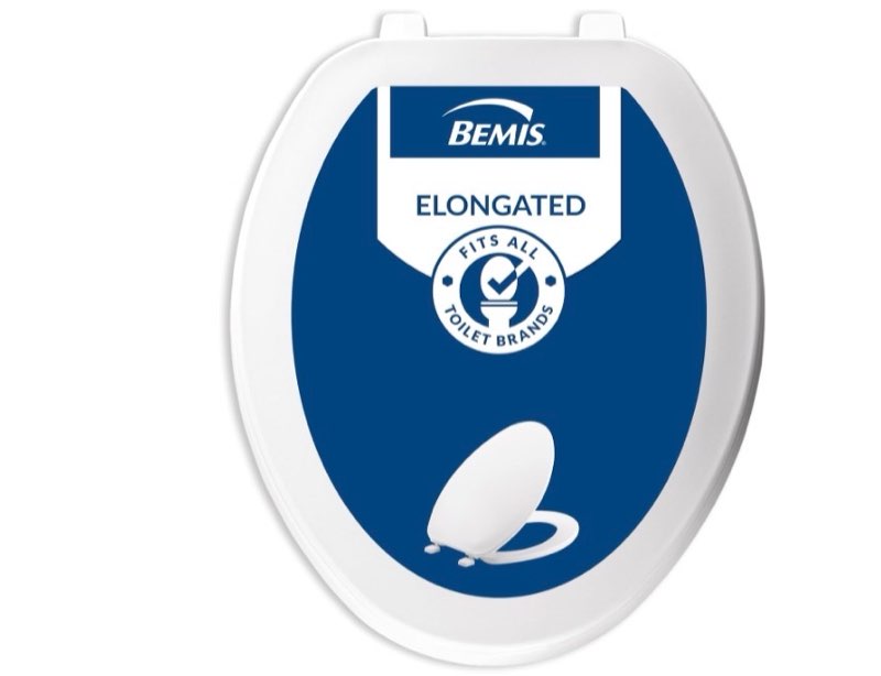 Mayfair Collins Slow Close Toilet Seat, Durable Plastic Seat with Extra Stability Bumpers and Secure