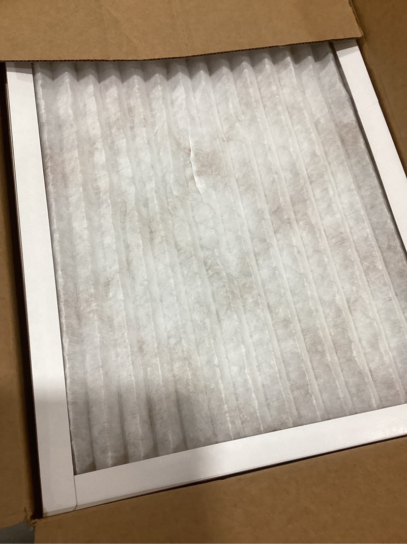 Condition photo showing As Is for amazon basics 16x25x1 air filter 6-pack, merv 11 electrostatic ac furnace filters for allergies, captures dust and pollen (actual size: 15.75" x 24.75" x 0.75") 16x25x1 merv 11