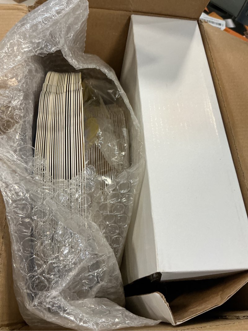Condition photo showing Good Condition for wdf 150pieces yellow disposable dinnerware hign-end baroque design - sturdy&durable baroque yellow sunshine&gold plastic dinnerware for upscale wedding/thanksgiving parties/easter yellow large and small