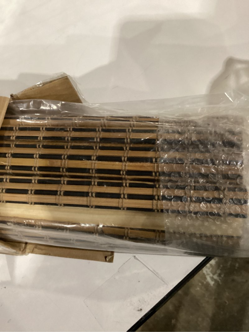 Condition photo showing New/Like New for LazBlinds Cordless Bamboo Roman Shades for Windows, Light Filtering Natural Bamboo Blinds, Easy Lift Cordless Design for Living Room & Bedroom, Fits Interior Windows 25.5" W x 64" H, Tatami Tatami 25.5"W x 64"H