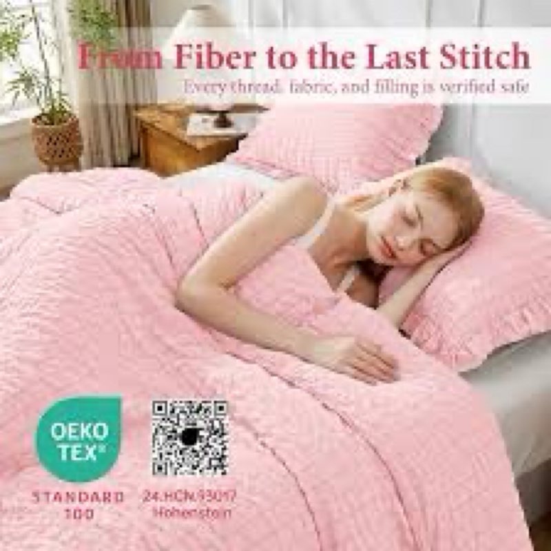 leaonme full/queen quilt set 3 pieces,lightweight sage pink bedspread-90''x96'',soft microfiber summer quilt,luxurious warm coverle tfabric sets for all seasons (includes 1 quilt, 2 shams)