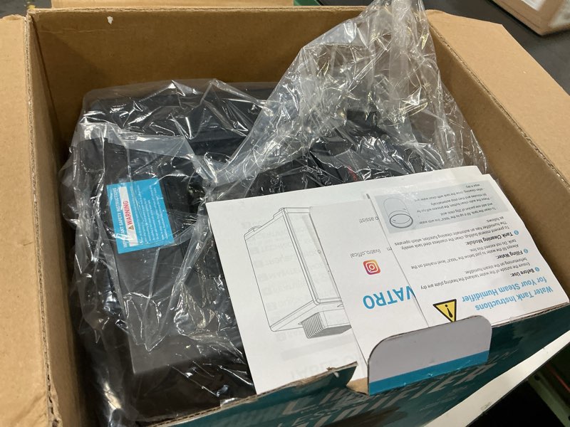 Condition photo showing As Is for Stainless Steel Humidifier, 3L Warm Mist Humidifier, Easy Clean with Warm Steam Humidifier, Healthy Air Mist Humidifiers for Bedroom Living Room, with Sleep Mode and Auto-off Setting 3LBlack