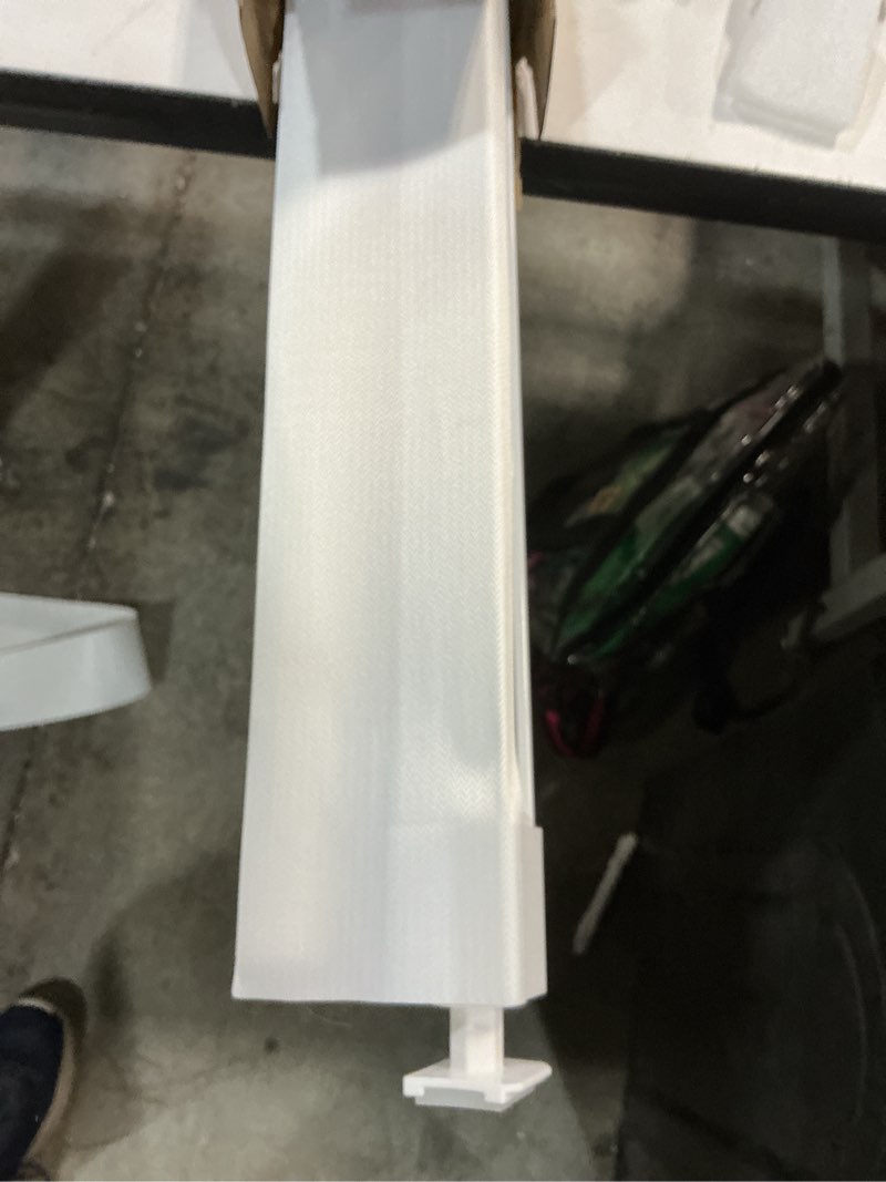 Condition photo showing Good Condition for LazBlinds No-Drill Cordless Zebra Blinds - Dual Layer Light Filtering & Room Darkening, Free-Stop Lift, Easy Install, Day & Night Privacy with Valance for Window 46" W x 48" H, White 46"W x 48"H White