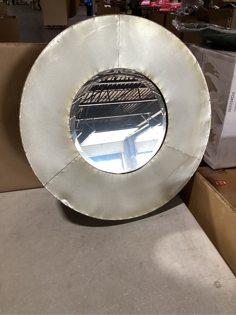 metal wall mirror 22”h, 22”w