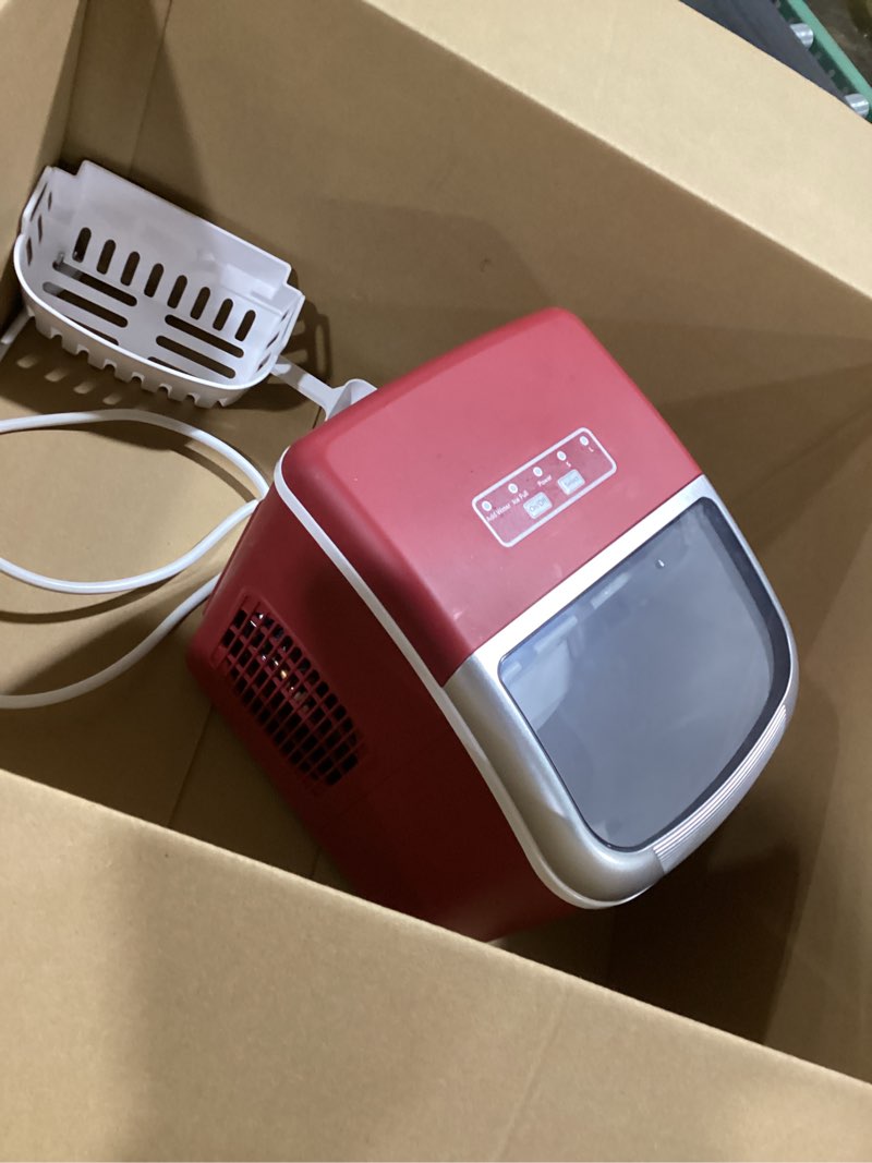 Condition photo showing Good Condition for FRIGIDAIRE Retro Compact Ice Maker Machine, Bullet Ice, 26 lb per Day (MerlotRed)