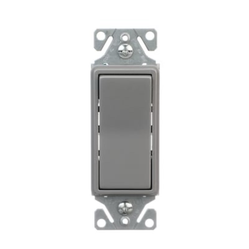 eaton 15-amp single-pole rocker light switch , silver granite