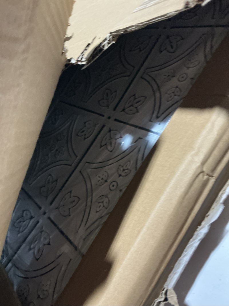 Condition photo showing Good Condition for tin wall tiles 24x24 nail-up, stair risers, metal ceiling tiles, 5 pack (antique white) antique white 24x24" 5pcs