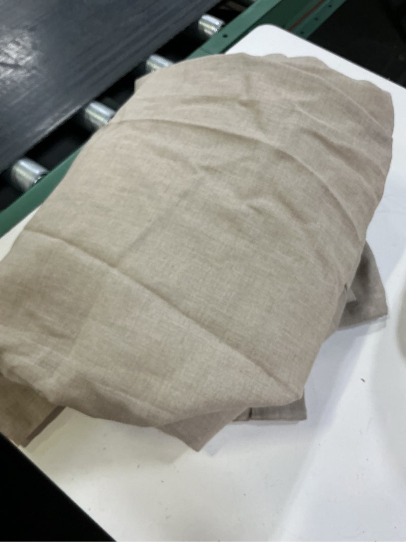 Condition photo showing Good Condition for european linen curtain - single panel, 96x108, dark flax