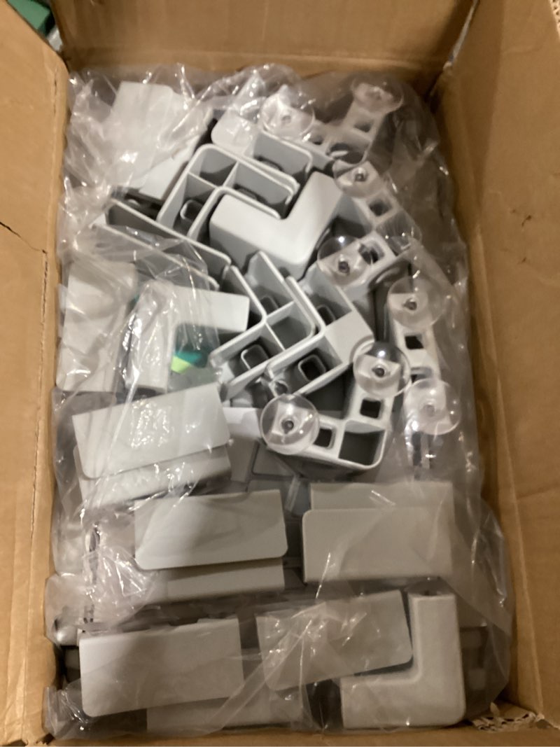 Condition photo showing Good Condition for Clear Acrylic Dog Playpen - 50 x 33.4 Inch, 24" H 10 Planes Transparent Dog Fence Indoor, Sturdy Pet Pen for Puppy/Small Dog/Rabbit/Pig, Easy Assemble & Cleaning Plastic Whelping Box Enclosure, Grey Grey 10 Panels