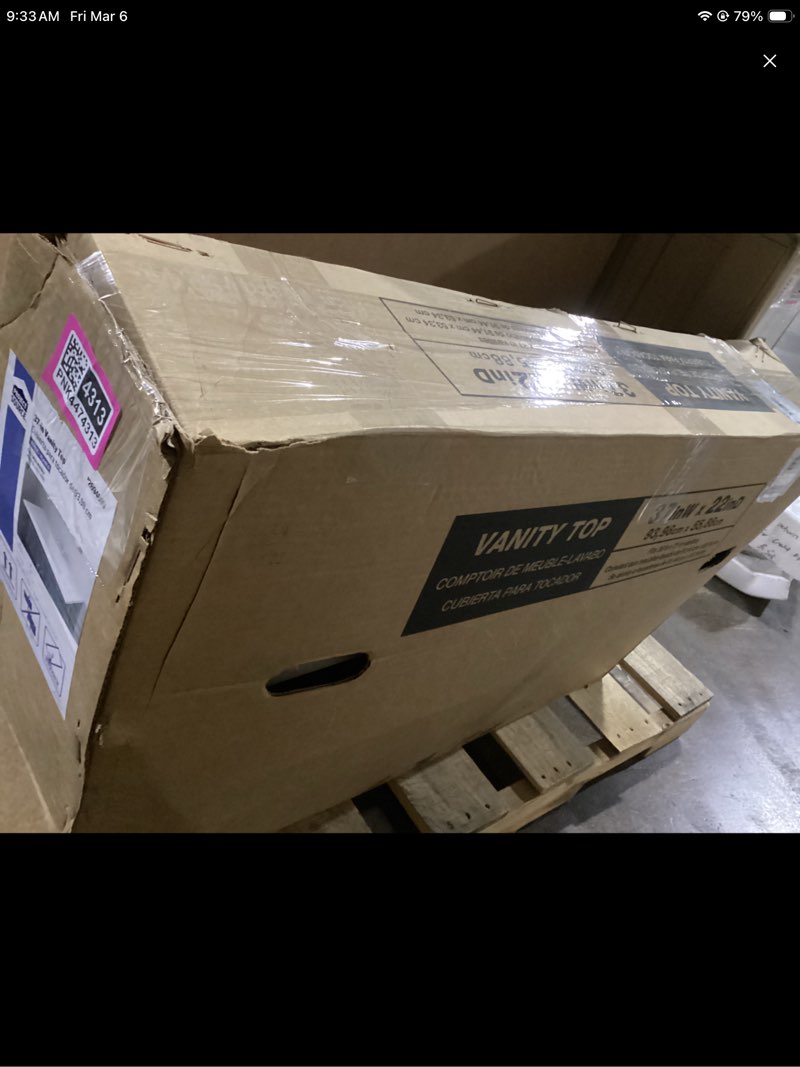 Condition photo showing Good Condition for project source 37-in x 22-in white cultured marble single sink 4-in centerset faucet mount bathroom