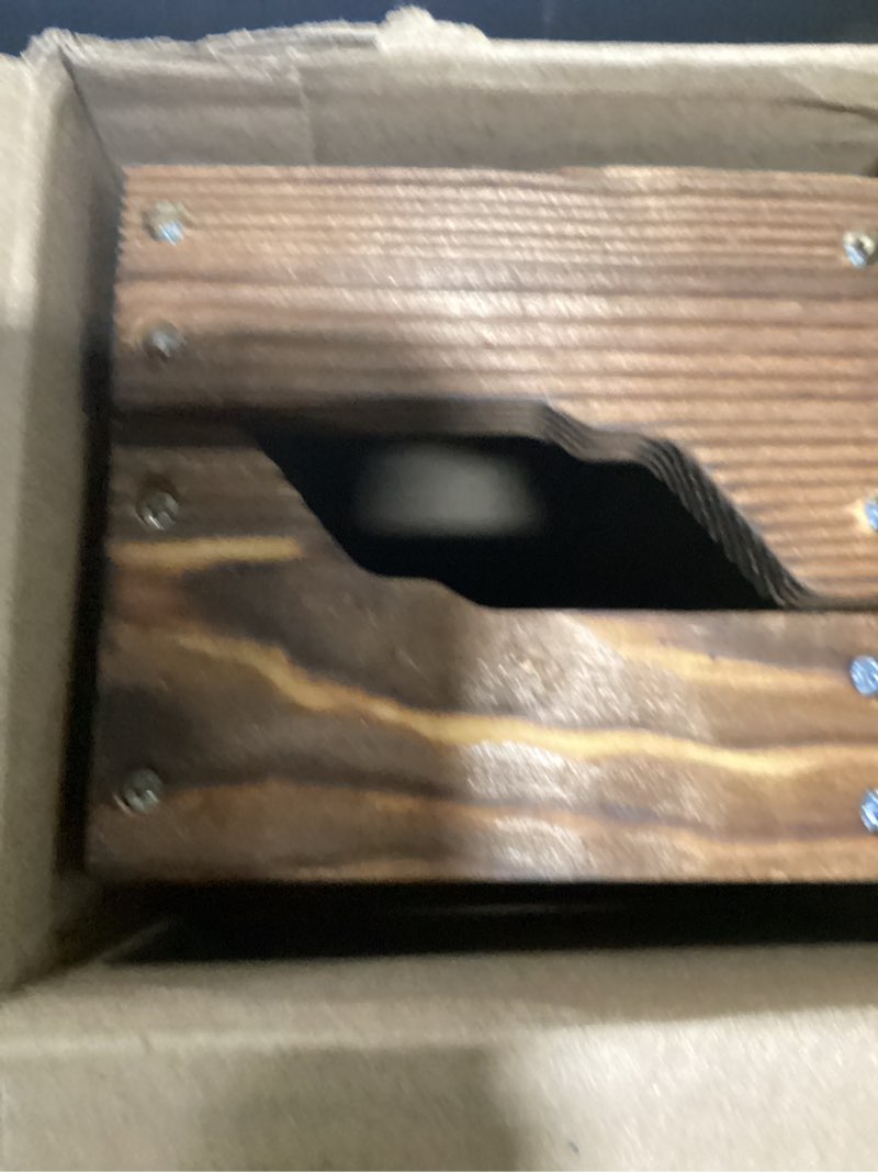 Condition photo showing As Is for Wenqik 2 Pcs Wall Mounted Shoe Rack 30 Inch Rustic Wood Wall Hanging Shoe Rack Space Saving Footwear Holder Shoe Storage Organizer for Mudroom, Entryway, Closet (Burnt Wood) 2 Burnt Wood