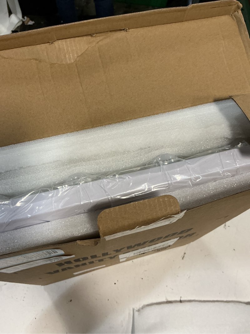 Condition photo showing New/Like New for vanity makeup mirror with lights,3 color lighting modes detachable 10x magnification mirror touch control,360°rotation, white (14.6inch) white 14.6"l x 18"w