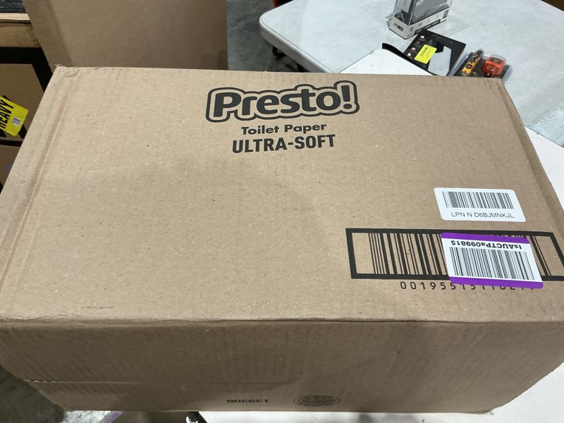 Condition photo showing New/Like New for amazon brand - presto! 2-ply ultra-soft toilet paper, septic-safe, 24 family mega rolls = 120 regular rolls, 308 sheets, unscented, pack of 4 313 sheet (pack of 24)